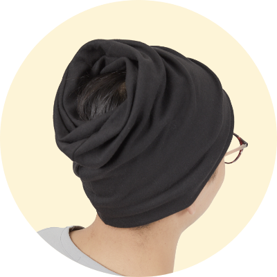 【ネックウォーマーは帽子代わりに】